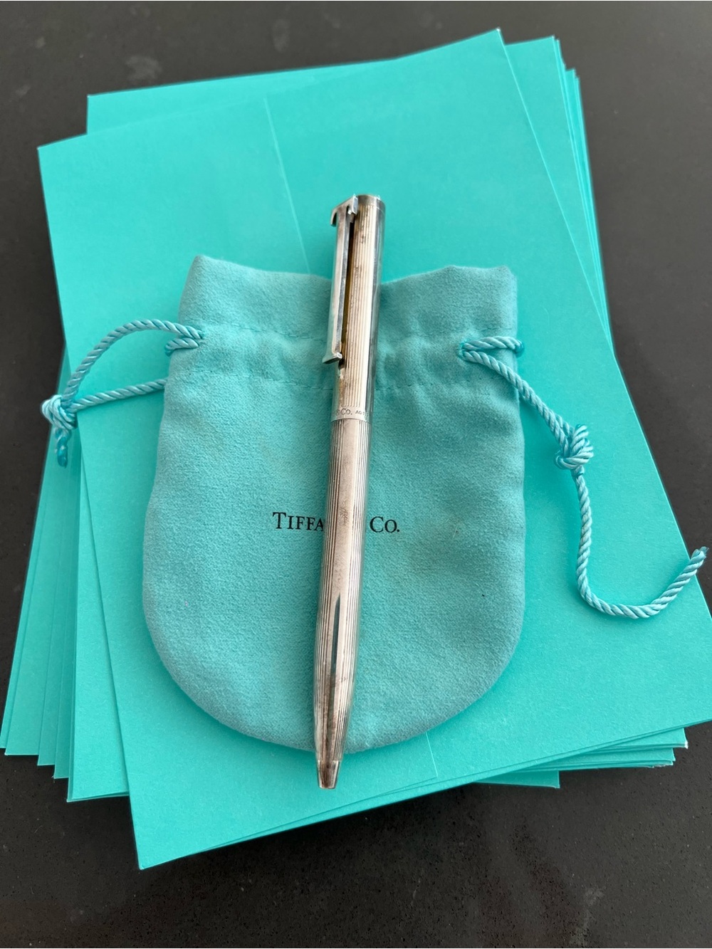 Tiffany & Co. Sterling Silver Pen with Tiffany Blue Pouch - Picture 6 of 7